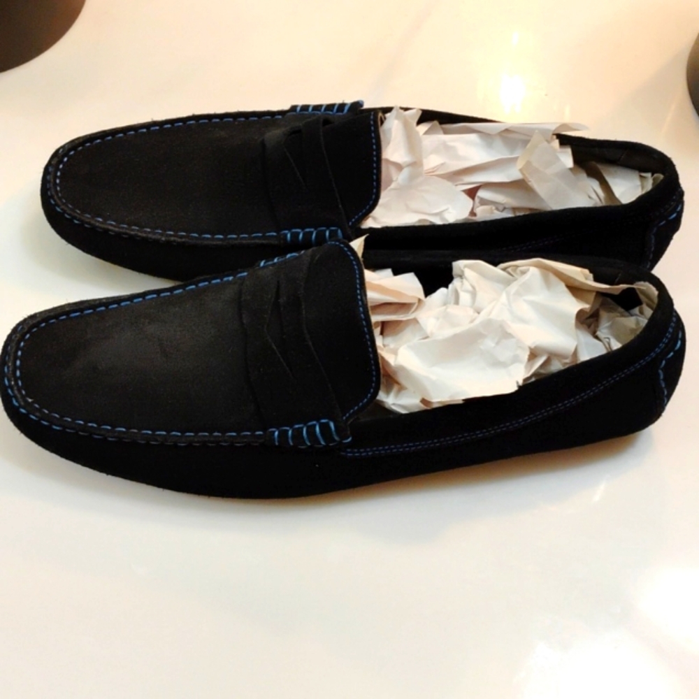 To Boot Black Loafers with Blue Accents - Picture 4 of 11